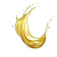 AI generated Golden Oil or Cosmetic essence splash isolated on white background, 3d illustration. AI Generated photo