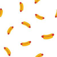 hot dog seamless pattern isolated on white vector