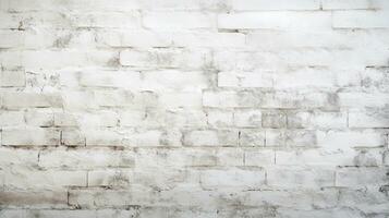 AI generated White exterior texture of an old brick wall. Brick. Old white brick wall background texture. Old white brick wall as a background texture close up. photo