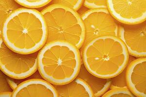 AI generated Orange fruit slices citrus arrangement full frame background. AI Generated photo