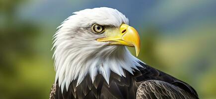 AI generated Portrait of an american bald eagle, wildlife. Generative AI photo