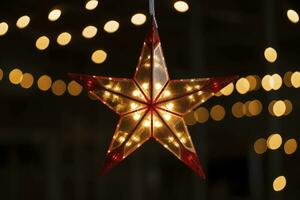 AI generated Christmas Star Decorations. AI Generated photo