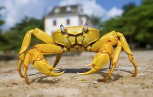 ai generado amarillo tierra cangrejo. ai generado foto