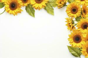 AI generated Sunflower Background with copy shape. AI Generated photo