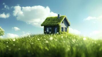 AI generated Green and environmentally friendly housing concept. AI Generated photo