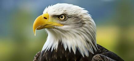 AI generated Portrait of an american bald eagle, wildlife. Generative AI photo