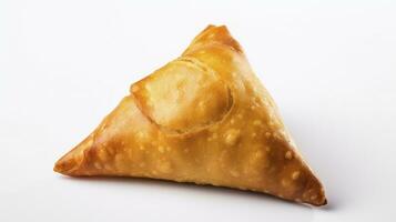 AI generated Tasty samosa isolated on white background.  AI Generated. photo