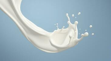 AI generated White milk splash isolated on background, liquid or Yogurt splash,  3d illustration. Generative AI photo