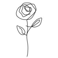 AI generated minimal graphic with a black line, one rose photo