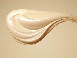 AI generated Liquid foundation splash element, fluid cosmetic cream 3d rendering. AI Generated photo