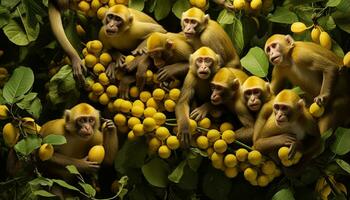 AI generated Natures  The Playful Monkeys photo