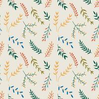 Seamless pattern with forest plants and branches vector