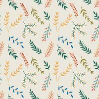 Seamless pattern with forest plants and branches vector