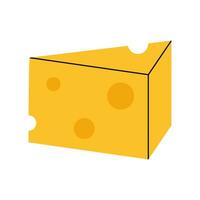 Piece of cheese with holes vector