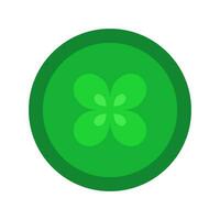 Cucumber slice top view vector