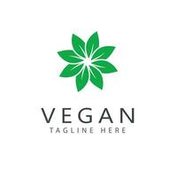 vegano logo vector modelo símbolo diseño