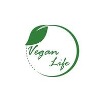 Vegan logo vector template symbol design