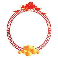 dorado rojo China nuevo año marco frontera elemento saludo festival para decoración degradado diseño vector