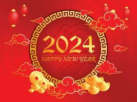 golden red china new year card greeting festival gradient design vector