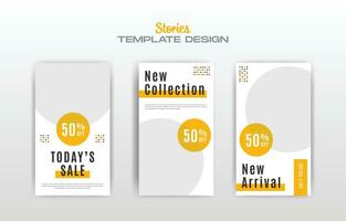 Set of fashion social media story template vector