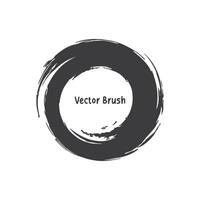 abstract paint round brush stroke circular grunge design vector