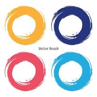 abstract paint round brush stroke circular grunge design vector