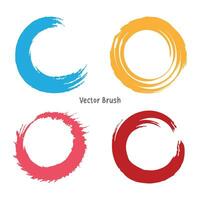 abstract paint round brush stroke circular grunge design vector