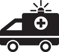 Ambulace Black and white logo clipart vector