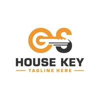 key illustration logo with letter GS vector