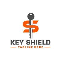 key illustration logo with letter S vector