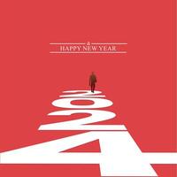 2024 Happy New Year text typography vector design