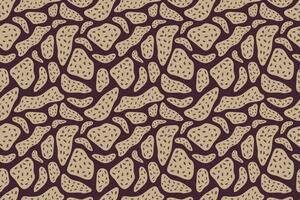 Seamless abstract pattern. Spotted stones on a dark burgundy background. Wild, primitive ornament vector