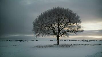 ai generado explique el único adaptaciones de un especial especies de árbol a sobrevivir el duro invierno condiciones, considerando ambos físico y fisiológico aspectos. foto