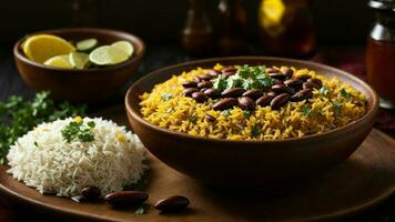 AI generated Highlight any unique or secret ingredients that make your Rajma Rice special. photo