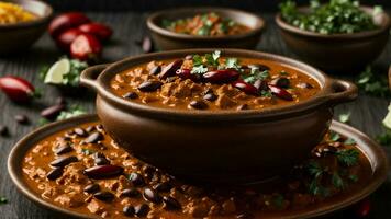 AI generated Zoom in on the perfect blend of spices in your Rajma curry. photo