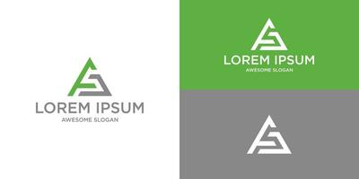 Abstract initial letter ei or ie logo in blackgreen color isolated vector