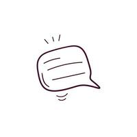 Hand Drawn illustration of speech bubble icon. Doodle Vector Sketch Illustration