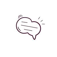 Hand Drawn illustration of speech bubble icon. Doodle Vector Sketch Illustration