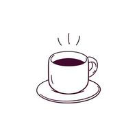 Hand Drawn illustration of coffe cup icon. Doodle Vector Sketch Illustration