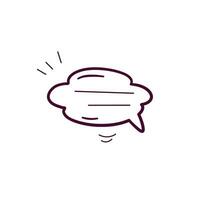 Hand Drawn illustration of speech bubble icon. Doodle Vector Sketch Illustration