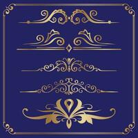 vintage divider, calligraphic design elements dividers decorations and delimiters set vector illustration.