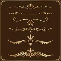 vintage divider, calligraphic design elements dividers decorations and delimiters set vector illustration.