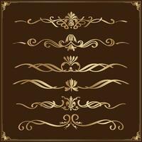 vintage divider, calligraphic design elements dividers decorations and delimiters set vector illustration.