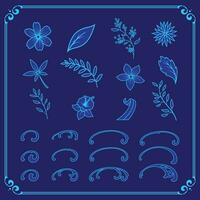 Set of vintage ornamental flourishes vector illustrations, Ornaments and Flourishes Elements Vector