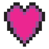 Heart with pixel art design vector