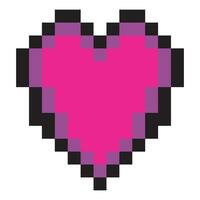 Heart with pixel art design vector