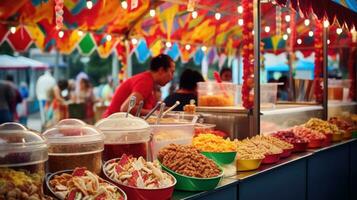 AI generated Capture the excitement of carnival cuisine photo