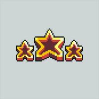 píxel Arte ilustración estrellas. pixelado amarillo estrella. espacio amarillo brillante estrellas pixelado para el píxel Arte juego y icono para sitio web y vídeo juego. antiguo colegio retro vector