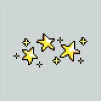 píxel Arte ilustración estrellas. pixelado amarillo estrella. espacio amarillo brillante estrellas pixelado para el píxel Arte juego y icono para sitio web y vídeo juego. antiguo colegio retro vector