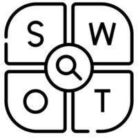 SWOT Analysis icon line vector illustration